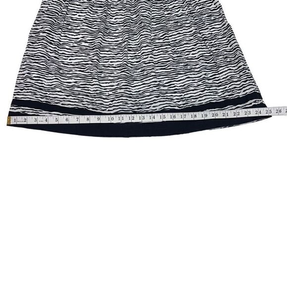 LOFT Ann Taylor Mini Skirt Zebra Print Black White Pleated Side Zipper Lined 6 - Picture 6 of 12